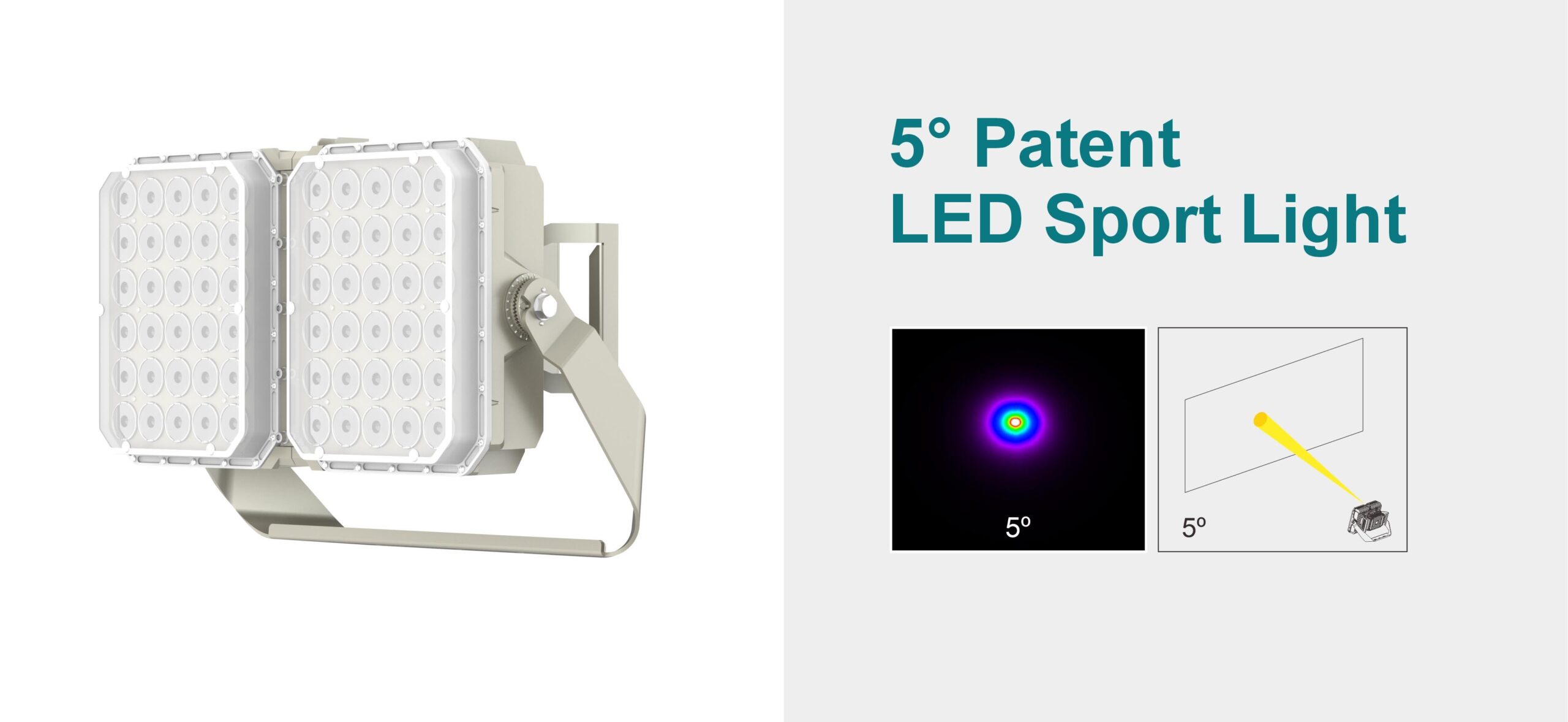 Luminaria LED deportiva G24 para estadios con haz ultra estrecho de 5 grados